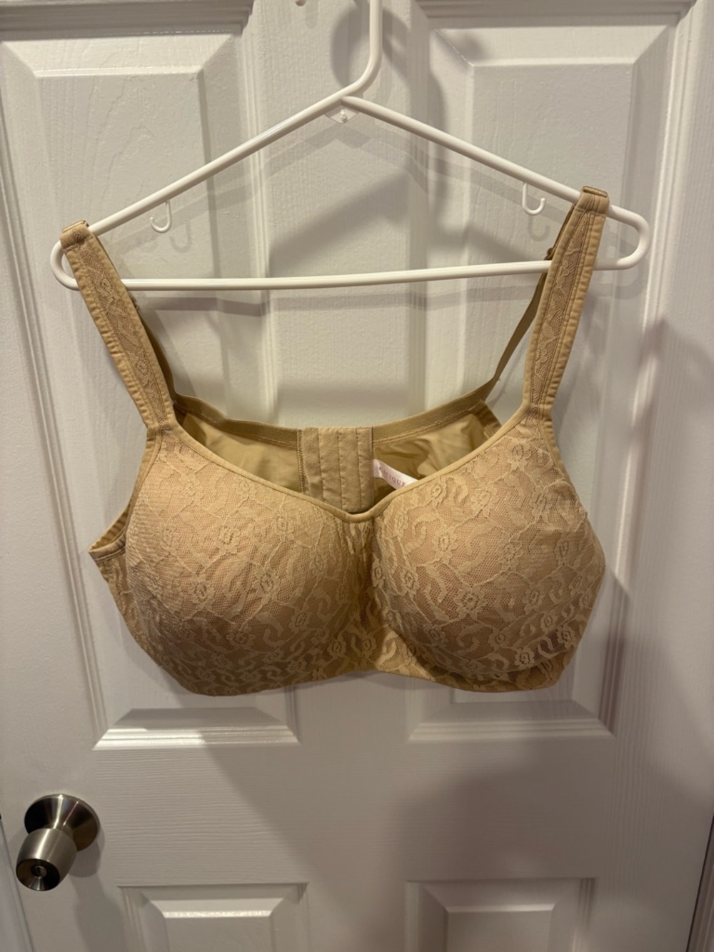 Cacique Lightly Lined Lace Balconette Bra Tan Color 46C
